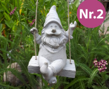 Silikon - Gießform - Schaukelnder Zwerg - Gartenzwerg - zum Aufhängen - Nr.2 - vielfältig nutzbar