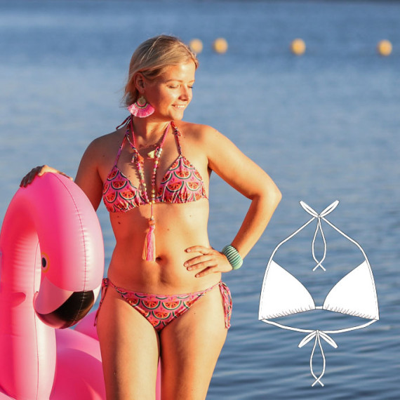 Ebook „Elbstrand“ Triangelbikini Damenoberteil Gr. 34 – 48 in A4 (Einzelgrößenschnitt) von Pech und Schwefel
