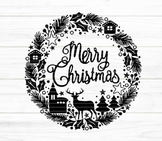 Kranz Merry Christmas Plotterdatei SVG DXF FCM