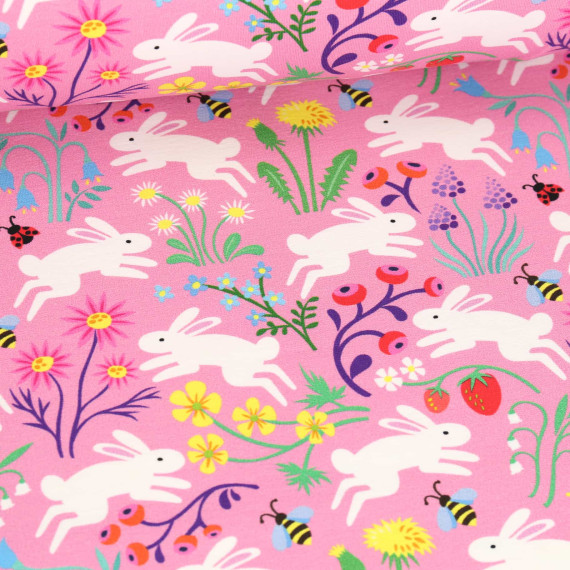 Bio-Sommersweat - French Terry - Bunny Belle - Classics - Rosa - Hamburger Liebe