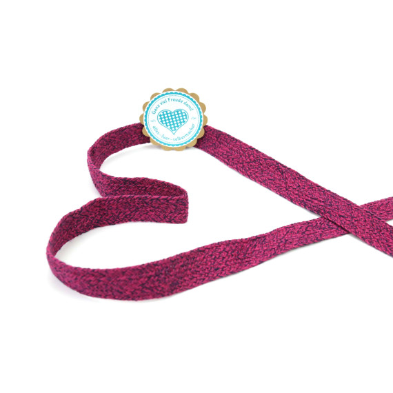 1m flache Kordel - 20mm - Multicolor - Hoodieband - Kapuzenband - Dunkelblau/Beere