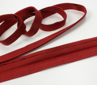 3 Meter elastisches Schrägband - 15mm - Jersey - Marsala