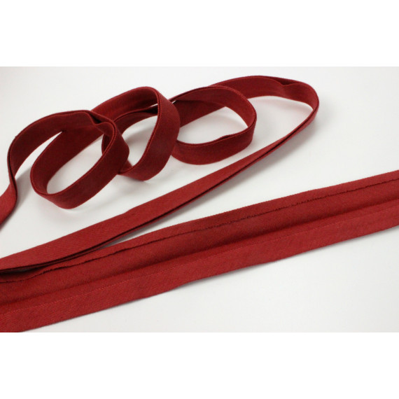 3 Meter elastisches Schrägband - 15mm - Jersey - Marsala