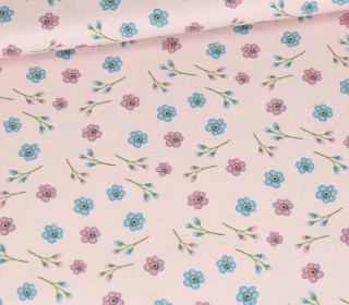 Modal Jersey - Vergissmeinnicht - Blumen - Rosa - Nature Rafa Design - abby and me