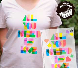 Onkel Bo's Bügelbilder - DIN A4 - All You Need Is Love - Lausemia Design Studio - BIG