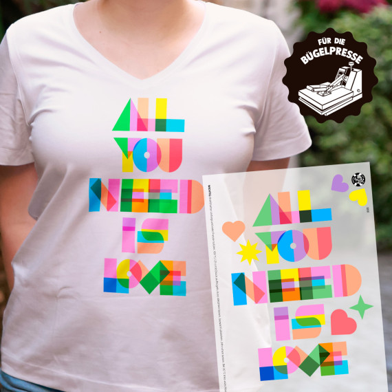Onkel Bo's Bügelbilder - DIN A4 - All You Need Is Love - Lausemia Design Studio - BIG