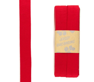 3 Meter Schrägband - Viskose Jersey - Rot - Dehnbar - 2,0cm x 3m - Zugeschnitten