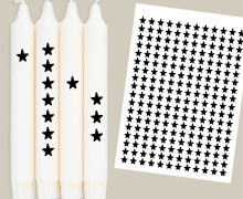 DIN A4 - Tattoofolie - Kleine Sterne - Schwarz - MINI - für Kerzen / Keramik