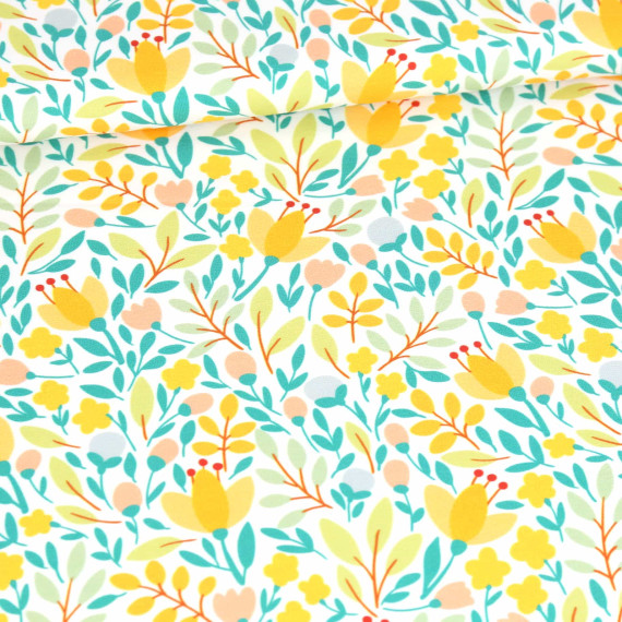 Sommersweat - Frohe Frühlingsblumen - Gelb - Weiß - Bio Qualität - abby and me