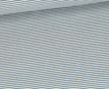 Jersey - Yarn Dyed - 2mm Streifen - Warmweiß/Altpetrol