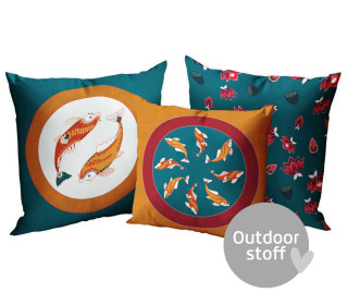 Kissenstoff - DIY - Kissen-Set - Colorful Koi - Frida Kreativ - Outdoorstoff - abby and amy