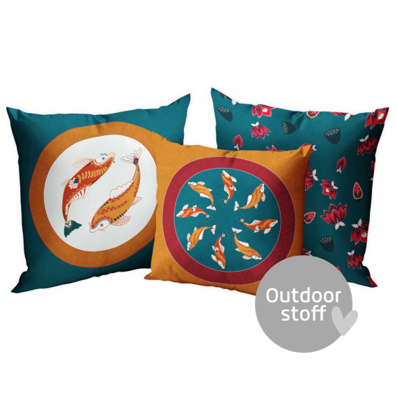 Kissenstoff - DIY - Kissen-Set - Colorful Koi - Frida Kreativ - Outdoorstoff - abby and amy