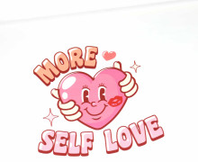 Sommersweat - More Self Love - Herz - Paneel - Weiß - Bio Qualität - abby and me