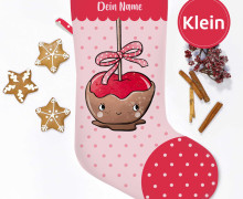 DIY-Nähset - Nikolaussocke - KLEIN - Softshell - CandyApple - Punkte - Katzengold Designs