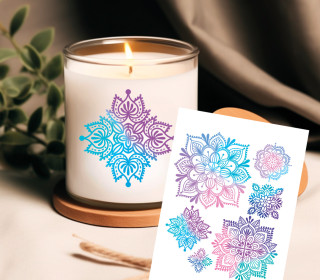 Rub-On Sticker - Mandala - Bunt - Rosa/Flieder/Blau - Hamburger Liebe - Tante Henni Rub-Ons - vielfältig nutzbar