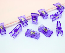 10 Stoffklammern - Quilt Clips - Klammern - Lila
