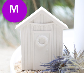 Silikon - Gießform - Beachhaus - Strandhaus - mit Wimpelkette - Rettungsring - M - vielfältig nutzbar