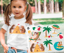 Onkel Bo's Bügelbilder - DIN A4 - Guinea Pigs in Summer - Mix - Kristina Hölzl