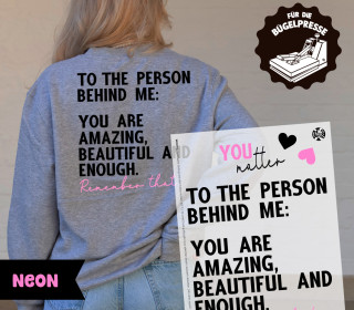 Onkel Bo's Neon Bügelbilder - DIN A4 - You Matter - Front and Back - Pink - BIG