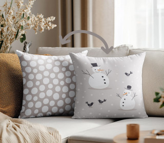Genähtes Kissen inkl. Inlet - Winterfreunde - Schneemänner - Beigerosé - Kathi Bondzio - Mein Hanseherz