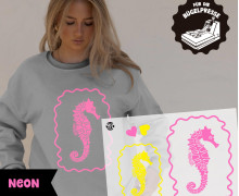 Onkel Bo's Neon Bügelbilder - DIN A4 - Seahorse - BIG