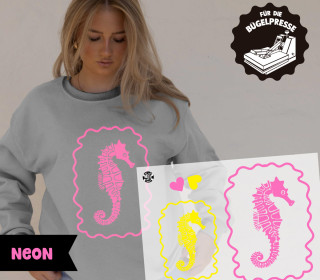 Onkel Bo's Neon Bügelbilder - DIN A4 - Seahorse - BIG