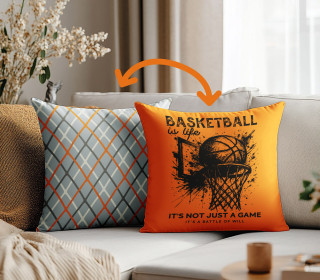 Genähtes Kissen inkl. Inlet - Basketball - Basketball Is Life - Mein Hanseherz
