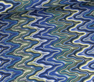 Strickstoff - Häkel Spitze - Wellenmuster - Royalblau