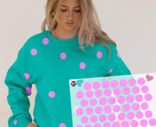 Onkel Bo's Bügelbilder - DIN A4 - Konfetti - Punkte - Glitzer Optik - Pink