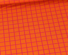 Bio-Sommersweat - French Terry - Grids - Beetles & Bugs - Orange/Fuchsia - Hamburger Liebe