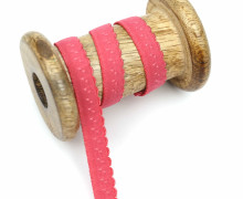 1m elastisches Schrägband  - Bogenkante - 12mm - Lachsrot