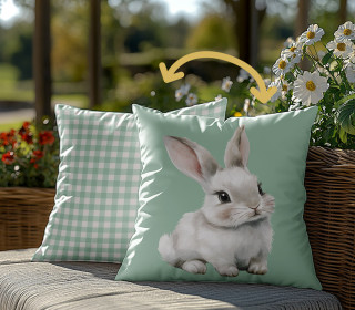 Genähtes Kissen inkl. Inlet -  Lovely Bunnies - Karo - Mein Hanseherz