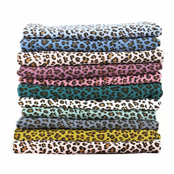 Musselin Muslin Double Gauze Leo Print Altrosa