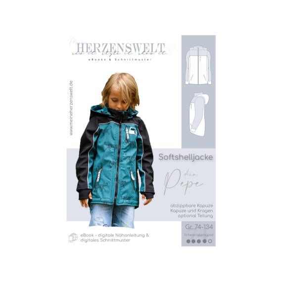 Softshelljacke Kinder Schnittmuster 74-134 PEPE #74