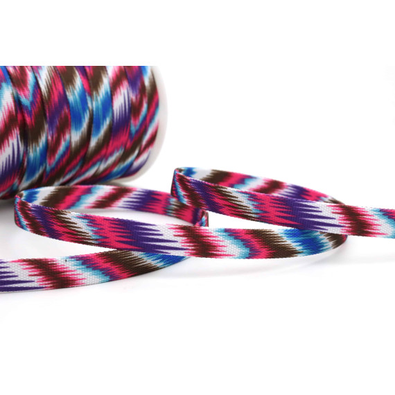 1m Kordel 12mm Flach Hoodiekordel Kapuzenband Lila/Blau