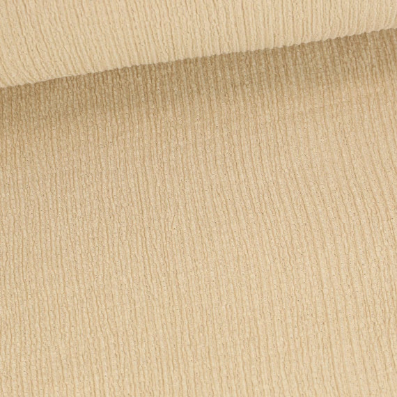 Baumwoll Crinkle - Uni - Leicht elastisch - Beige