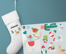 Onkel Bo's Bügelbilder - DIN A4 - Lamaka Christmas Party - Llama - Alpaka