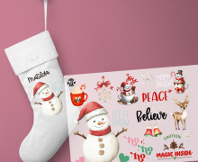 Onkel Bo's Bügelbilder - DIN A4 - Weihnachtliche Schriftzüge - Let it snow