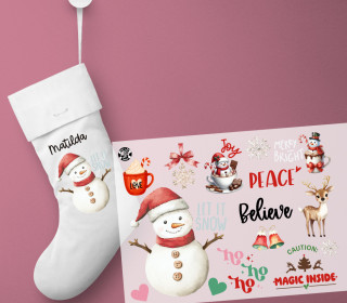 Onkel Bo's Bügelbilder - DIN A4 - Weihnachtliche Schriftzüge - Let it snow