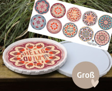 Outdoorstoff - Autumn Mandalas - Rosé/Creme/Blau - Inlays für Silikon - Dekoteller - Tablett - Groß - bienvenido colorido - abby and amy