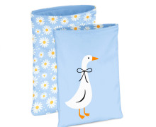 DIY-NÄHSET - Buchtasche - Blaue Gänseblümchen - Softshell - studio.mARTinchen - abby and amy