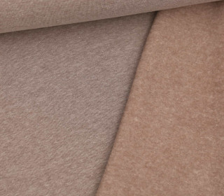 Kuschelsweat Light - Uni - Dunkelbraun Meliert - Sweat Angeraut