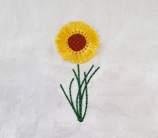Stickdatei Fransenblume - Rahmen ab 10 cm x 10 cm, Blume, Sonnenblume, Fransen