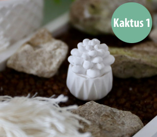 Silikon - Gießform - Mini Kaktus - mit Blumentopf-Sockel - Kaktus 1 - vielfältig nutzbar