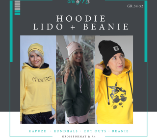 Kombi-Ebook Hoodie LIDO Gr. 34-52 inkl. Hipster Beanie