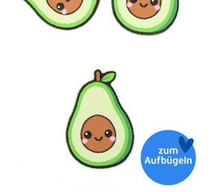 1 Label - Patch zum Aufbügeln - Avocado - Grün/Braun