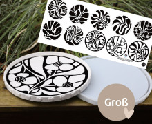 Outdoorstoff - Schwarz/Weiß Botanik - Inlays für Silikon - Dekoteller - Tablett - Groß - Sanne Paul - abby and amy
