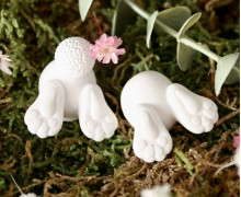 Silikon - Gießform - Mini Hasen Hinterteile - 2-fach Multiform - 1x mit & 1x ohne Hasenpuschel - vielfältig nutzbar