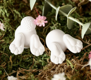 Silikon - Gießform - Mini Hasen Hinterteile - 2-fach Multiform - 1x mit & 1x ohne Hasenpuschel - vielfältig nutzbar