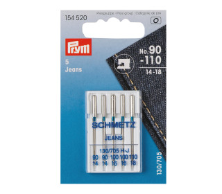 5 Nähmaschinen Nadeln - Jeans - Nr.90-110 - Prym - Silber